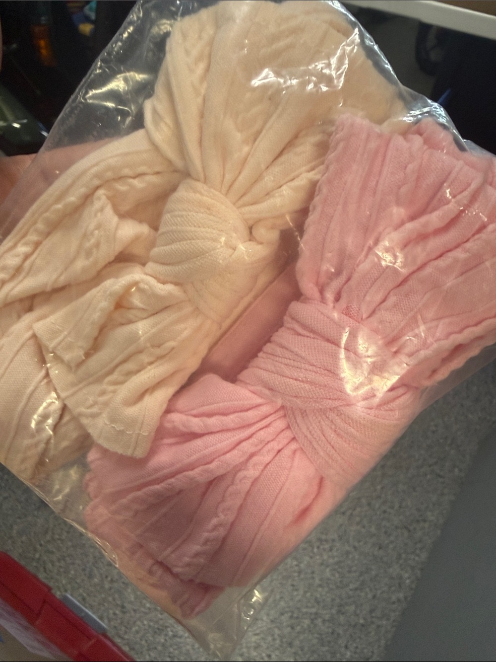 Set of Knit Headwraps in Blush and Light Pink